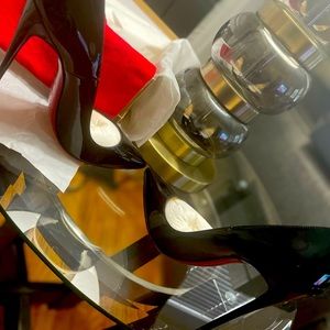 Louboutin Black Patent Red Bottoms